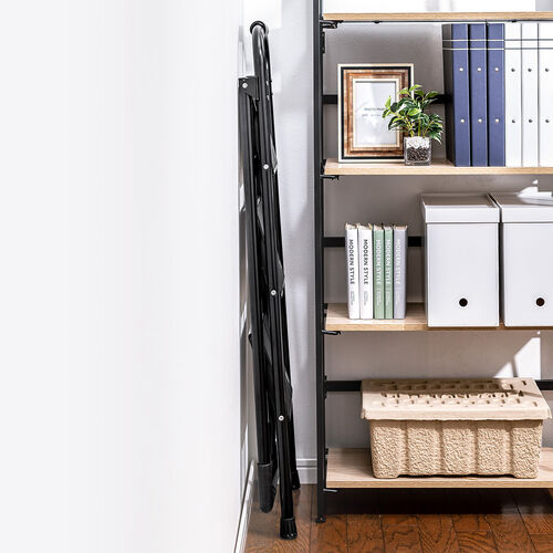 脚立（3段タイプ・踏み台・トラック荷台昇降・トラック昇降設備・ステップ・折りたたみ・滑り止め・持ち手・手すり付き・黒） SNCH047BK