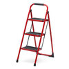 脚立（踏み台・折りたたみ・滑り止め付き・持ち手付き・手すり付き・3段・レッド）