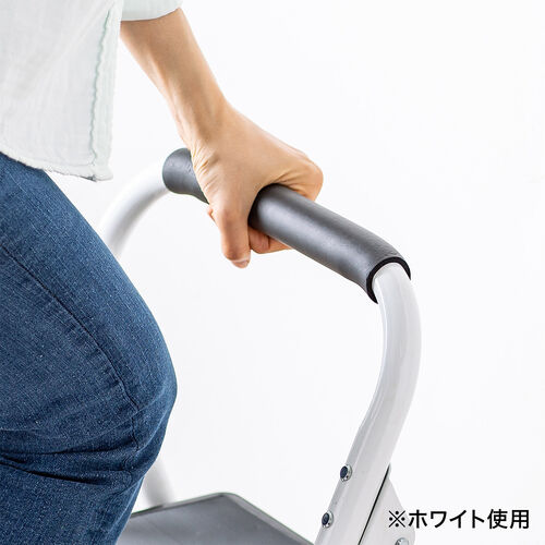 脚立（踏み台・折りたたみ・滑り止め付き・持ち手付き・手すり付き・3段・レッド）