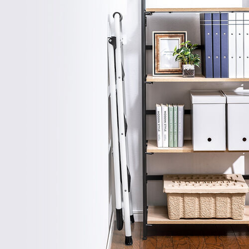 脚立（3段タイプ・踏み台・トラック荷台昇降・トラック昇降設備・ステップ・折りたたみ・滑り止め・持ち手・手すり付き・白） SNCH047W