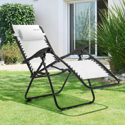 リクライニングチェア（ワーケーションチェア・ととのい椅子・無重力チェア・サウナ・メッシュ・オフィスキャンピングチェア・アームレスト・ヘッドレスト・角度調節・ホワイト）