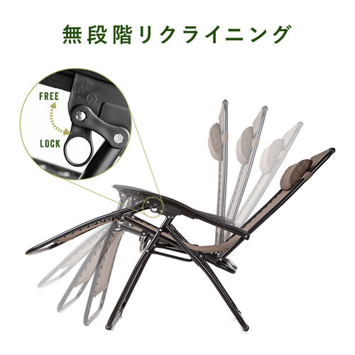 リクライニングチェア（ワーケーションチェア・ととのい椅子・無重力チェア・サウナ・メッシュ・オフィスキャンピングチェア・アームレスト・ヘッドレスト・角度調節・ホワイト）