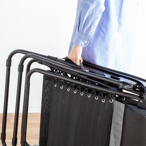 リクライニングメッシュチェア（オフィスキャンピングチェア・ワーケーション・アウトドア・アームレスト・ヘッドレスト・無段階角度調節）