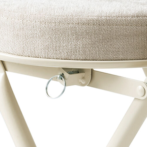 折りたたみチェア（コンパクト・軽量・クッション・パイプ・布・背もたれ・持ち運び・キッチン・ファブリック・スリム・完成品・ベージュ）