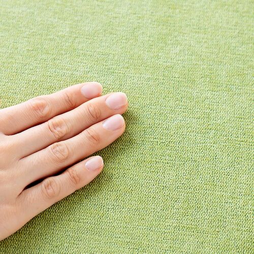 折りたたみチェア（コンパクト・軽量・クッション・パイプ・布・背もたれ・持ち運び・キッチン・ファブリック・スリム・完成品・グリーン）