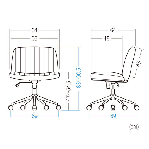 あぐら椅子（胡坐いす・ワイドチェア・ソファチェア・幅64cm・幅広座面・ロッキング・キャスター・ガス圧昇降・超ワイド設計・ベージュ）