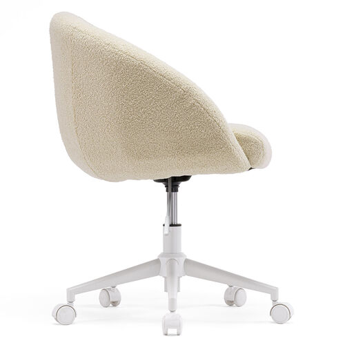 ソファチェア（オフィスチェア・デスクチェア・パソコンチェア・ガス圧上下昇降・高反発クッション・体圧分散・耐荷重100kg・ボア生地・ベージュ）