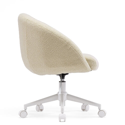 ソファチェア（オフィスチェア・デスクチェア・パソコンチェア・ガス圧上下昇降・高反発クッション・体圧分散・耐荷重100kg・ボア生地・ベージュ）