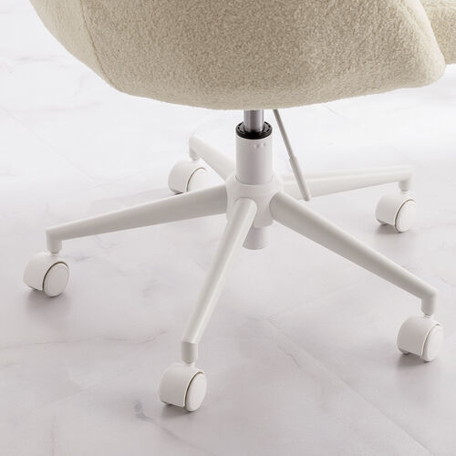 ソファチェア（オフィスチェア・デスクチェア・パソコンチェア・ガス圧上下昇降・高反発クッション・体圧分散・耐荷重100kg・ボア生地・ベージュ）