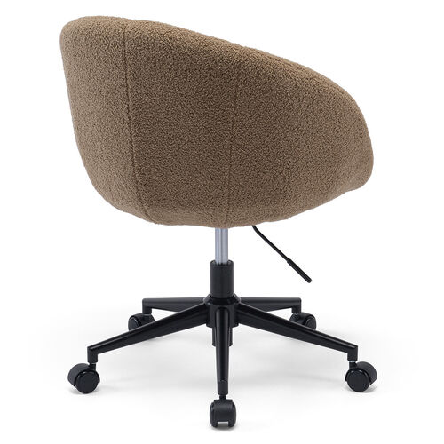 ソファチェア（オフィスチェア・デスクチェア・パソコンチェア・ガス圧上下昇降・高反発クッション・体圧分散・耐荷重100kg・ボア生地・グレージュ）