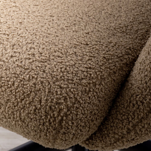 ソファチェア（オフィスチェア・デスクチェア・パソコンチェア・ガス圧上下昇降・高反発クッション・体圧分散・耐荷重100kg・ボア生地・グレージュ）