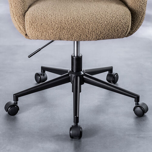 ソファチェア（オフィスチェア・デスクチェア・パソコンチェア・ガス圧上下昇降・高反発クッション・体圧分散・耐荷重100kg・ボア生地・グレージュ）