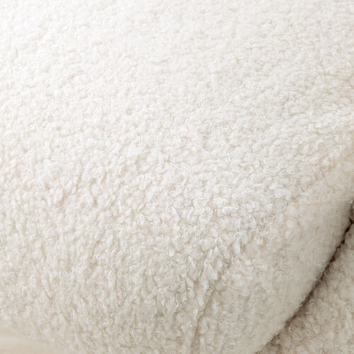 ソファチェア（オフィスチェア・デスクチェア・パソコンチェア・ガス圧上下昇降・高反発クッション・体圧分散・耐荷重100kg・ボア生地・ホワイト）