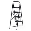 脚立（踏み台・折りたたみ・滑り止め付き・持ち手付き・手すり付き・4段・ブラック）