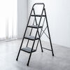 脚立（踏み台・折りたたみ・滑り止め付き・持ち手付き・手すり付き・4段・ブラック）