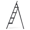 脚立（踏み台・折りたたみ・滑り止め付き・持ち手付き・手すり付き・4段・ブラック）