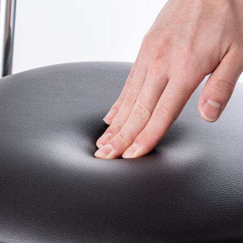 カウンターチェア（ラウンドスツール・オフィスチェア・キッチンチェア・丸型スツール・背もたれ付き・足置き付き・キャスター付き・ブラック）