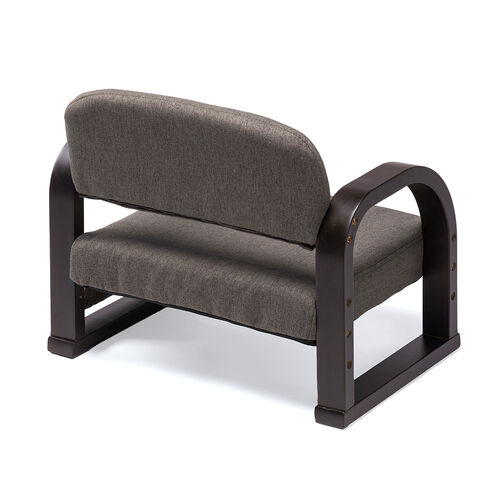 高座椅子（肘付き・3段階高さ調節機能付き・リモコン収納マルチポケット付き・ダークブラウン）