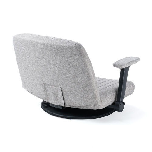 あぐら座椅子（幅広座椅子・3Dアームレスト・肘跳ね上げ・360°回転・グレー）