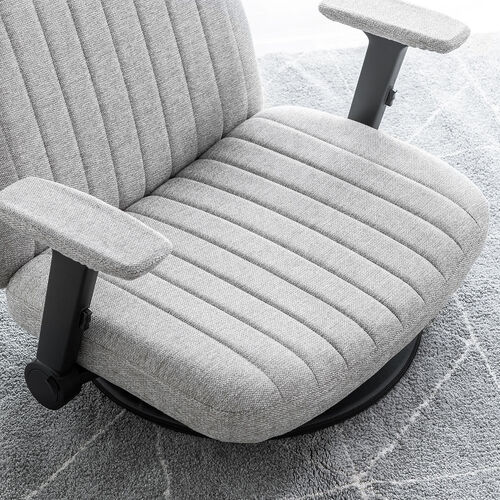 あぐら座椅子（幅広座椅子・3Dアームレスト・肘跳ね上げ・360°回転・グレー）