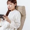 回転式高座椅子（肘掛け付き・6段階リクライニング・14段階ヘッドレスト・収納ポケット付き・リビング用・ベージュ）