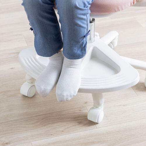 学習椅子（キッズチェア・児童椅子・子供椅子・姿勢矯正・洗えるカバー付き・肘付き・肘跳ね上げ・足置きリング付き・ガス圧昇降・モールドウレタン・ダブルバッグ・ピンク）