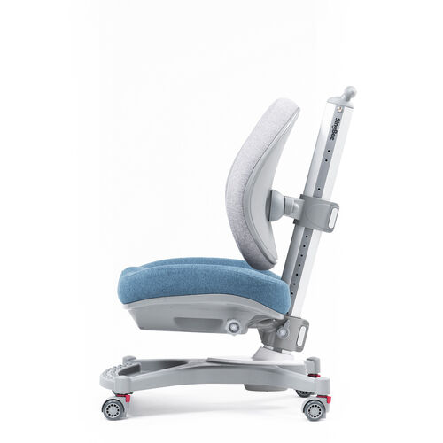 キッズチェア（座面高さ調整・背もたれ高さ調整・座面前後調整・耐荷重120kg・ストッパー付き・極厚モールドウレタン使用・足元収納・ブルー）