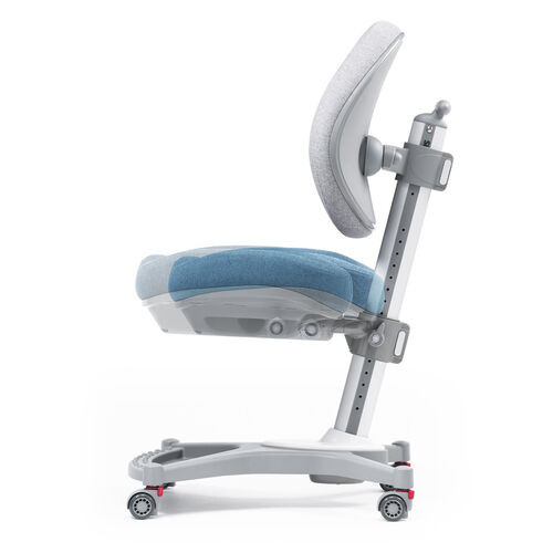 キッズチェア（座面高さ調整・背もたれ高さ調整・座面前後調整・耐荷重120kg・ストッパー付き・極厚モールドウレタン使用・足元収納・ブルー）