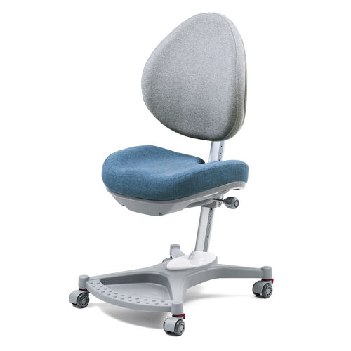 キッズチェア（座面高さ調整・背もたれ高さ調整・座面前後調整・耐荷重120kg・ストッパー付き・極厚モールドウレタン使用・足元収納・ブルー）