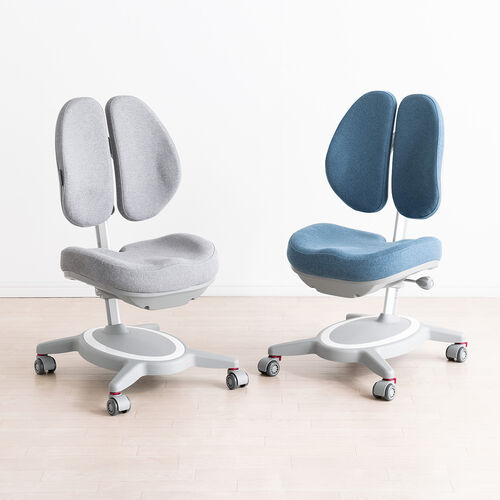 キッズチェア（分割背もたれ・座面高さ調整・背もたれ高さ調整・座面前後調整・耐荷重120k・ストッパー付き・極厚モールドウレタン使用・グレー）