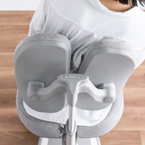 キッズチェア（分割背もたれ・座面高さ調整・背もたれ高さ調整・座面前後調整・耐荷重120k・ストッパー付き・極厚モールドウレタン使用・グレー）