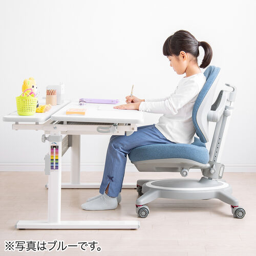 キッズチェア（分割背もたれ・座面高さ調整・背もたれ高さ調整・座面前後調整・耐荷重120k・ストッパー付き・極厚モールドウレタン使用・グレー）