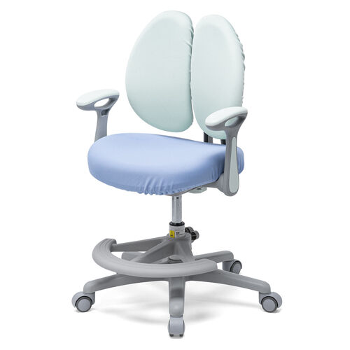 学習チェア（キッズチェア・学習椅子・学習机用チェア・子供用学習チェア・姿勢サポートチェア・成長チェア・ダブルバック・ブルー）