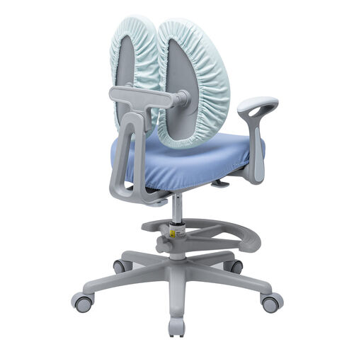 学習チェア（キッズチェア・学習椅子・学習机用チェア・子供用学習チェア・姿勢サポートチェア・成長チェア・ダブルバック・ブルー）