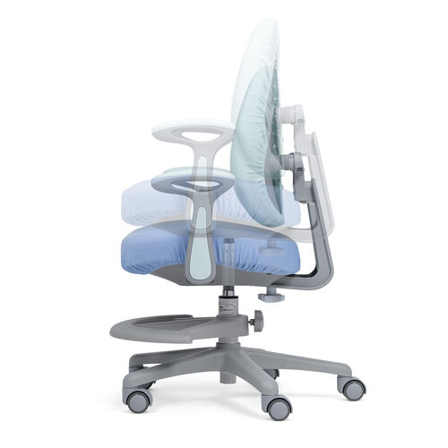 学習チェア（キッズチェア・学習椅子・学習机用チェア・子供用学習チェア・姿勢サポートチェア・成長チェア・ダブルバック・ブルー）