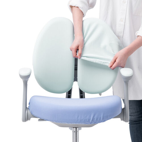 学習チェア（キッズチェア・学習椅子・学習机用チェア・子供用学習チェア・姿勢サポートチェア・成長チェア・ダブルバック・ブルー）