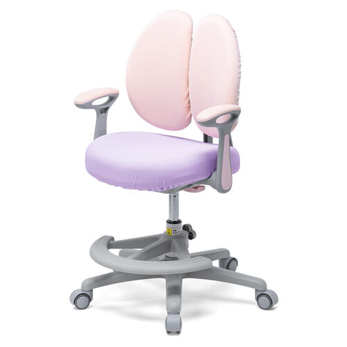 学習チェア（キッズチェア・学習椅子・学習机用チェア・子供用学習チェア・姿勢サポートチェア・成長チェア・ダブルバック・ピンク）