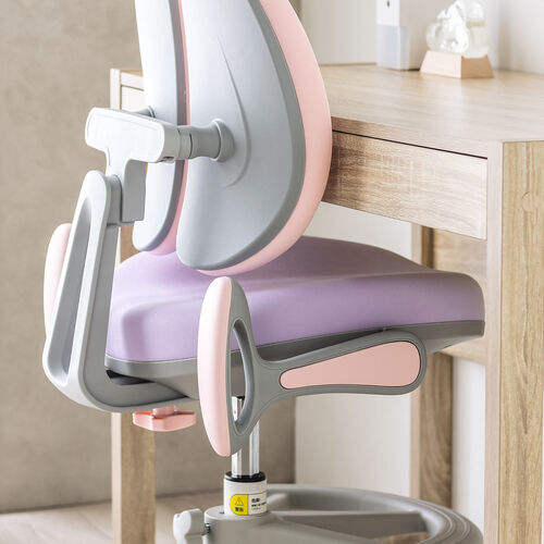 学習チェア（キッズチェア・学習椅子・学習机用チェア・子供用学習チェア・姿勢サポートチェア・成長チェア・ダブルバック・ピンク）