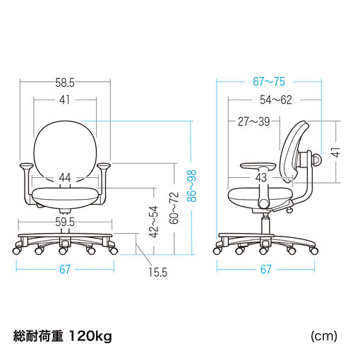 学習チェア（キッズチェア・学習椅子・学習机用チェア・子供用学習チェア・姿勢サポートチェア・成長チェア・ピンク）