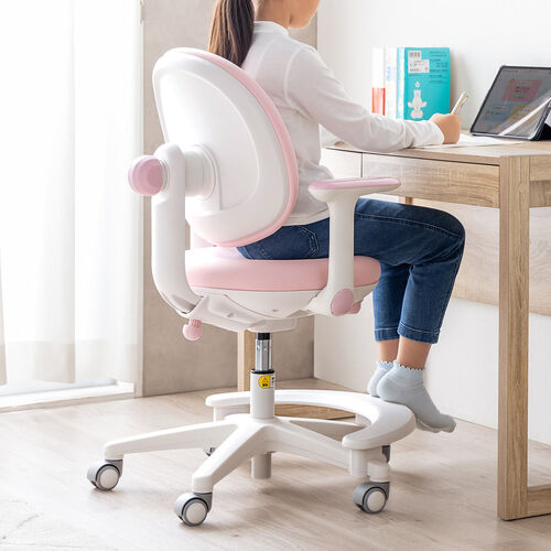 学習チェア（キッズチェア・学習椅子・学習机用チェア・子供用学習チェア・姿勢サポートチェア・成長チェア・ピンク）