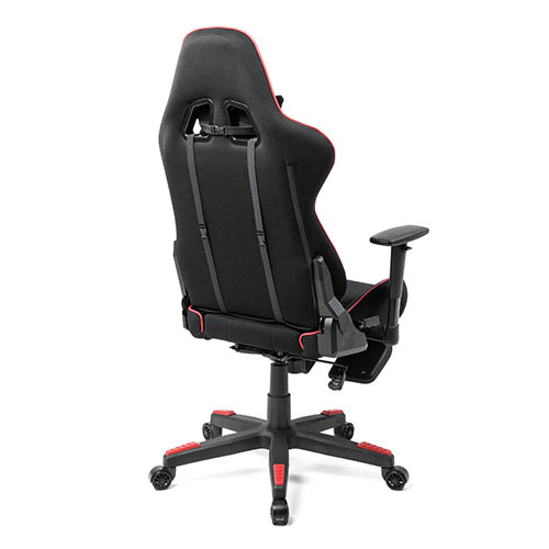 ゲーミングチェア（オットマン付き・リクライニング・ロッキング・ハイバック・バケットシート・高さ調整可能肘掛け・ウレタンキャスター・レッド/ブラック）SNCL014  サンワサプライ