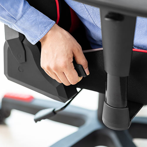 ゲーミングチェア（オットマン付き・リクライニング・ロッキング・ハイバック・バケットシート・高さ調整可能肘掛け・ウレタンキャスター・レッド/ブラック）SNCL014  サンワサプライ