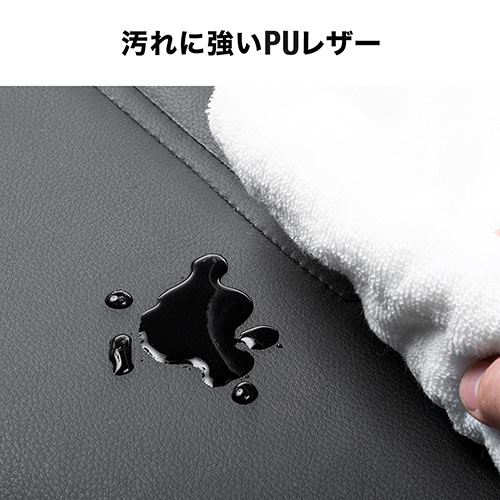 オットマン（ゲーミング・フットレスト・リラックス足置き台・ストッパー付きキャスター仕様・PUレザー製・ブラック・耐荷重100㎏）