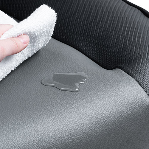 【アウトレット･訳あり・セール】レザーチェア（バケットシート・ゲーミングチェア・PVCレザー・ロッキング・肘跳ね上げ・ハイバック・グレー/ブラック）