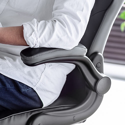 【アウトレット･訳あり・セール】レザーチェア（バケットシート・ゲーミングチェア・PVCレザー・ロッキング・肘跳ね上げ・ハイバック・グレー/ブラック）