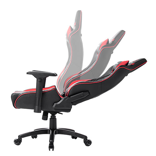 ゲーミングチェア（バケットシート・高耐荷重・ランバーサポート・4D肘・ハイバック・リクライニング・160°・ウレタンキャスター・レッド/ブラック）SNCL022 |