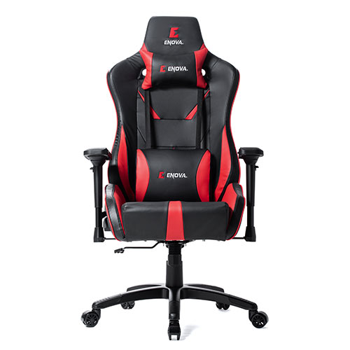 ゲーミングチェア（バケットシート・高耐荷重・ランバーサポート・4D肘・ハイバック・リクライニング・160°・ウレタンキャスター・レッド/ブラック）SNCL022 |