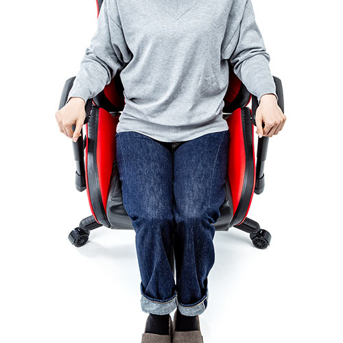 ゲーミングチェア（バケットシート・高耐荷重・ランバーサポート・4D肘・ハイバック・リクライニング・160°・ウレタンキャスター・レッド/ブラック）SNCL022 |