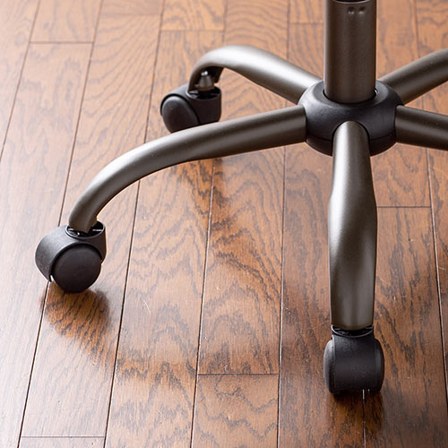 レザーチェア スリムチェア ビンテージ調 レトロデザイン ミドルバック ブラック