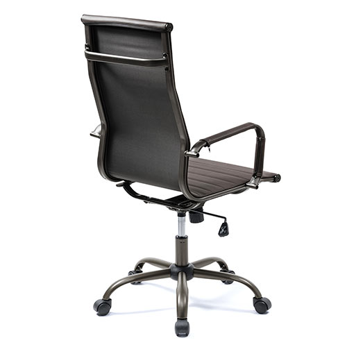 レザーチェア スリムチェア ビンテージ調 レトロデザイン ハイバック ブラウン